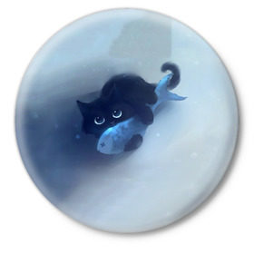 Значок с принтом Рыбка в Петрозаводске,  металл | круглая форма, металлическая застежка в виде булавки | Тематика изображения на принте: cat | kitty | животные | киса | кот | котенок | котэ | кошка