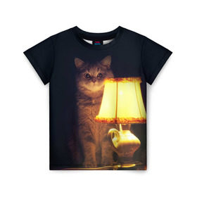 Детская футболка 3D с принтом Истории в Петрозаводске, 100% гипоаллергенный полиэфир | прямой крой, круглый вырез горловины, длина до линии бедер, чуть спущенное плечо, ткань немного тянется | cat | kitty | животные | киса | кот | котенок | котэ | кошка