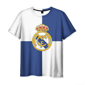 Мужская футболка 3D с принтом Real Madrid №1! в Петрозаводске, 100% полиэфир | прямой крой, круглый вырез горловины, длина до линии бедер | fc | fcb | lfp | real madrid | болельщикам | испания | испанская премьер лига | испанский | мадрид | реал | реал мадрид | футбольный клуб