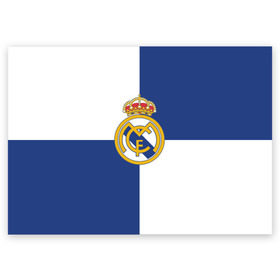 Поздравительная открытка с принтом Real Madrid №1! в Петрозаводске, 100% бумага | плотность бумаги 280 г/м2, матовая, на обратной стороне линовка и место для марки
 | fc | fcb | lfp | real madrid | болельщикам | испания | испанская премьер лига | испанский | мадрид | реал | реал мадрид | футбольный клуб