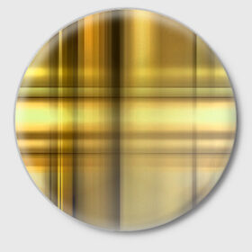 Значок с принтом Yellow Texture в Петрозаводске,  металл | круглая форма, металлическая застежка в виде булавки | бумага | геометрия | грани | желтый | изгиб | линии | полигоны | полосы | постель | сочетания | текстура | треугольники