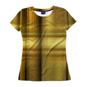 Женская футболка 3D с принтом Yellow Texture в Петрозаводске, 100% полиэфир ( синтетическое хлопкоподобное полотно) | прямой крой, круглый вырез горловины, длина до линии бедер | бумага | геометрия | грани | желтый | изгиб | линии | полигоны | полосы | постель | сочетания | текстура | треугольники