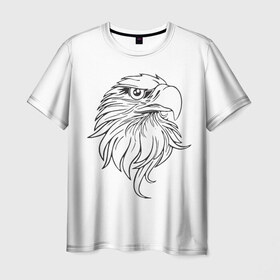Мужская футболка 3D с принтом Орел в Петрозаводске, 100% полиэфир | прямой крой, круглый вырез горловины, длина до линии бедер | 