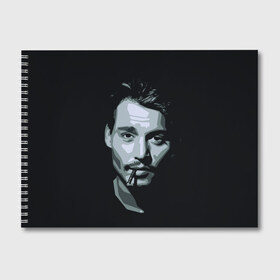 Альбом для рисования с принтом Джонни Депп в Петрозаводске, 100% бумага
 | матовая бумага, плотность 200 мг. | Тематика изображения на принте: johnny depp | джонни депп