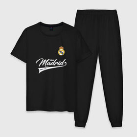 Мужская пижама хлопок с принтом Real Madrid - Classic 1902 в Петрозаводске, 100% хлопок | брюки и футболка прямого кроя, без карманов, на брюках мягкая резинка на поясе и по низу штанин
 | 