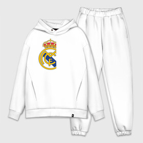 Мужской костюм хлопок OVERSIZE с принтом Real Madrid   RM CF (Classic) в Петрозаводске,  |  | cf | real | real madrid | rn | мадрид | реал | футбол