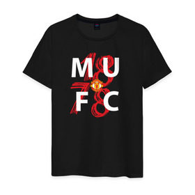 Мужская футболка хлопок с принтом Manchester United - 1878 в Петрозаводске, 100% хлопок | прямой крой, круглый вырез горловины, длина до линии бедер, слегка спущенное плечо. | manchester united | манчестер юнайтед | футбол