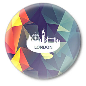 Значок с принтом Лондон в Петрозаводске,  металл | круглая форма, металлическая застежка в виде булавки | Тематика изображения на принте: london