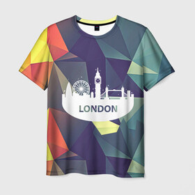 Мужская футболка 3D с принтом Лондон в Петрозаводске, 100% полиэфир | прямой крой, круглый вырез горловины, длина до линии бедер | london