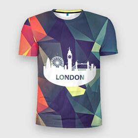 Мужская футболка 3D спортивная с принтом Лондон в Петрозаводске, 100% полиэстер с улучшенными характеристиками | приталенный силуэт, круглая горловина, широкие плечи, сужается к линии бедра | london