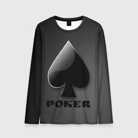 Мужской лонгслив 3D с принтом Poker (пики) в Петрозаводске, 100% полиэстер | длинные рукава, круглый вырез горловины, полуприлегающий силуэт | Тематика изображения на принте: 