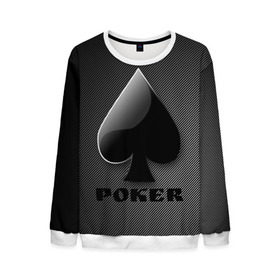 Мужской свитшот 3D с принтом Poker (пики) в Петрозаводске, 100% полиэстер с мягким внутренним слоем | круглый вырез горловины, мягкая резинка на манжетах и поясе, свободная посадка по фигуре | 