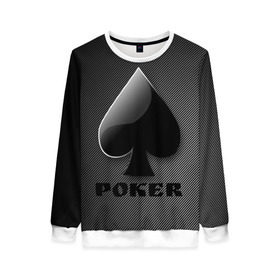 Женский свитшот 3D с принтом Poker (пики) в Петрозаводске, 100% полиэстер с мягким внутренним слоем | круглый вырез горловины, мягкая резинка на манжетах и поясе, свободная посадка по фигуре | 