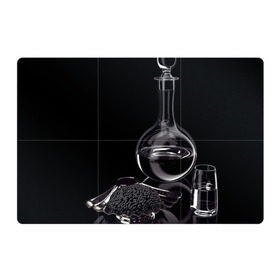 Магнитный плакат 3Х2 с принтом Водка и черная икра в Петрозаводске, Полимерный материал с магнитным слоем | 6 деталей размером 9*9 см | Тематика изображения на принте: графин | еда | жидкость | закуска | темный | черный