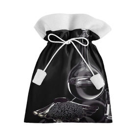 Подарочный 3D мешок с принтом Водка и черная икра в Петрозаводске, 100% полиэстер | Размер: 29*39 см | графин | еда | жидкость | закуска | темный | черный