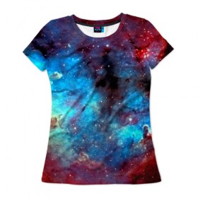 Женская футболка 3D с принтом Вселенная в Петрозаводске, 100% полиэфир ( синтетическое хлопкоподобное полотно) | прямой крой, круглый вырез горловины, длина до линии бедер | space | star | вселенная | звезды | космический | космос | созвездие