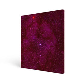 Холст квадратный с принтом Розовые звёзды в Петрозаводске, 100% ПВХ |  | nebula | звезды | созвездие | туманность