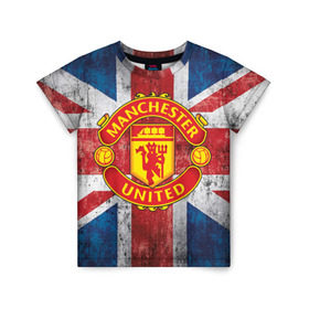Детская футболка 3D с принтом Manchester United №1! в Петрозаводске, 100% гипоаллергенный полиэфир | прямой крой, круглый вырез горловины, длина до линии бедер, чуть спущенное плечо, ткань немного тянется | manchester united | манчестер | юнайтед