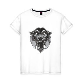 Женская футболка хлопок с принтом Пантера SWAG в Петрозаводске, 100% хлопок | прямой крой, круглый вырез горловины, длина до линии бедер, слегка спущенное плечо | 
