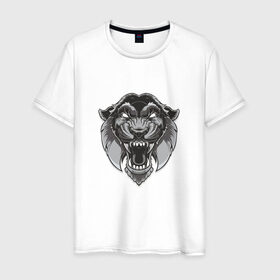 Мужская футболка хлопок с принтом Пантера SWAG в Петрозаводске, 100% хлопок | прямой крой, круглый вырез горловины, длина до линии бедер, слегка спущенное плечо. | 
