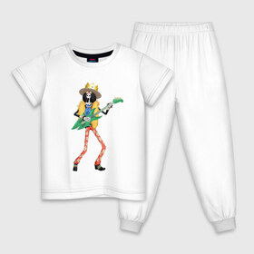 Детская пижама хлопок с принтом Брук в Петрозаводске, 100% хлопок |  брюки и футболка прямого кроя, без карманов, на брюках мягкая резинка на поясе и по низу штанин
 | anime | brook | one | piece | ван | луффи | музыка | пираты | пис | скелет
