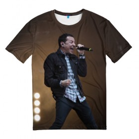 Мужская футболка 3D с принтом Linkin Park в Петрозаводске, 100% полиэфир | прямой крой, круглый вырез горловины, длина до линии бедер | bennington | chester | linkin park | беннингтон | линкин парк | честер
