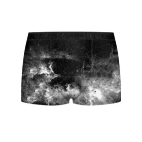 Мужские трусы 3D с принтом Космос в Петрозаводске, 50% хлопок, 50% полиэстер | классическая посадка, на поясе мягкая тканевая резинка | Тематика изображения на принте: nebula | звезды | монхромный | созвездие | туманность