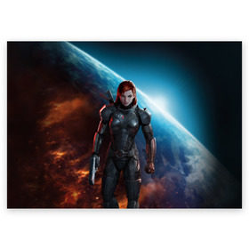 Поздравительная открытка с принтом Mass Effect в Петрозаводске, 100% бумага | плотность бумаги 280 г/м2, матовая, на обратной стороне линовка и место для марки
 | Тематика изображения на принте: n7 | shepard | галактика | жнец | космос | масс | нормандия | планета | шепард | эффект