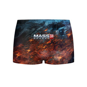 Мужские трусы 3D с принтом Mass Effect в Петрозаводске, 50% хлопок, 50% полиэстер | классическая посадка, на поясе мягкая тканевая резинка | n7 | shepard | галактика | жнец | космос | масс | нормандия | планета | шепард | эффект