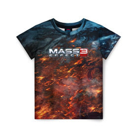 Детская футболка 3D с принтом Mass Effect в Петрозаводске, 100% гипоаллергенный полиэфир | прямой крой, круглый вырез горловины, длина до линии бедер, чуть спущенное плечо, ткань немного тянется | n7 | shepard | галактика | жнец | космос | масс | нормандия | планета | шепард | эффект