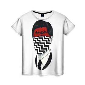Женская футболка 3D с принтом Твин Пикс в Петрозаводске, 100% полиэфир ( синтетическое хлопкоподобное полотно) | прямой крой, круглый вырез горловины, длина до линии бедер | twin peaks | дэвид линч | совы | твин пикс | чертовски хороший кофе