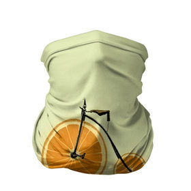 Бандана-труба 3D с принтом Апельсиновый велосипед в Петрозаводске, 100% полиэстер, ткань с особыми свойствами — Activecool | плотность 150‒180 г/м2; хорошо тянется, но сохраняет форму | 