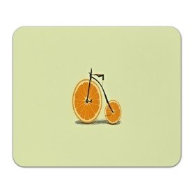 Коврик прямоугольный с принтом Апельсиновый велосипед в Петрозаводске, натуральный каучук | размер 230 х 185 мм; запечатка лицевой стороны | Тематика изображения на принте: 