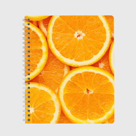 Тетрадь с принтом Апельсинка в Петрозаводске, 100% бумага | 48 листов, плотность листов — 60 г/м2, плотность картонной обложки — 250 г/м2. Листы скреплены сбоку удобной пружинной спиралью. Уголки страниц и обложки скругленные. Цвет линий — светло-серый
 | апельсин | свежесть | фрукт