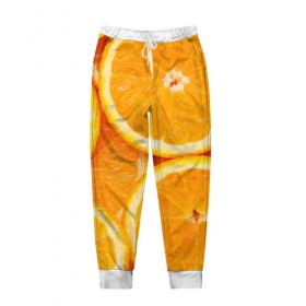 Мужские брюки 3D с принтом Апельсинка в Петрозаводске, 100% полиэстер | манжеты по низу, эластичный пояс регулируется шнурком, по бокам два кармана без застежек, внутренняя часть кармана из мелкой сетки | Тематика изображения на принте: апельсин | свежесть | фрукт