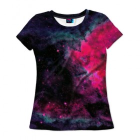 Женская футболка 3D с принтом Загадочный космос в Петрозаводске, 100% полиэфир ( синтетическое хлопкоподобное полотно) | прямой крой, круглый вырез горловины, длина до линии бедер | space | star | вселенная | звезды | космический | космос | созвездие