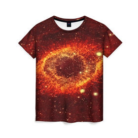 Женская футболка 3D с принтом Галактика звёзд в Петрозаводске, 100% полиэфир ( синтетическое хлопкоподобное полотно) | прямой крой, круглый вырез горловины, длина до линии бедер | звезды | туманность