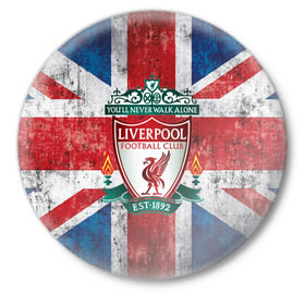 Значок с принтом Ливерпуль ФК в Петрозаводске,  металл | круглая форма, металлическая застежка в виде булавки | apl | est | fc | footbal club | liverpool | англия | апл | британия | игра | ливерпуль | лондон | футбол | футбольный клуб