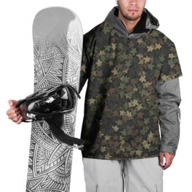 Накидка на куртку 3D с принтом Камуфляж с миплами в Петрозаводске, 100% полиэстер |  | meeple | милитари | настолки | настольщик | хаки