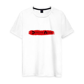 Мужская футболка хлопок с принтом Depeche mode (10) в Петрозаводске, 100% хлопок | прямой крой, круглый вырез горловины, длина до линии бедер, слегка спущенное плечо. | dave gahan | depeche mode