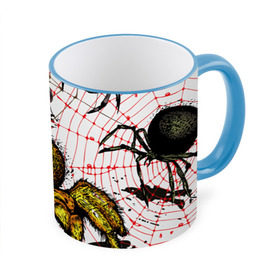 Кружка 3D с принтом Тарантул в Петрозаводске, керамика | ёмкость 330 мл | spider | паук | паутина | тарантул
