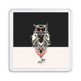Магнит 55*55 с принтом Owl в Петрозаводске, Пластик | Размер: 65*65 мм; Размер печати: 55*55 мм | Тематика изображения на принте: three days grace