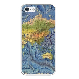Чехол для iPhone 5/5S матовый с принтом Карта в Петрозаводске, Силикон | Область печати: задняя сторона чехла, без боковых панелей | география | земля | мир