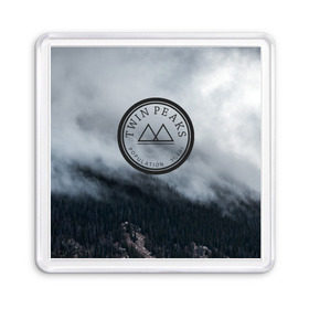 Магнит 55*55 с принтом Twin Peaks в Петрозаводске, Пластик | Размер: 65*65 мм; Размер печати: 55*55 мм | Тематика изображения на принте: twin peaks | дэвид линч | лес | лора палмер | сова | твин пикс | туман