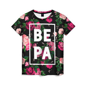 Женская футболка 3D с принтом Вера в Петрозаводске, 100% полиэфир ( синтетическое хлопкоподобное полотно) | прямой крой, круглый вырез горловины, длина до линии бедер | вера | верка | вероника | девочка | девушка | женщина | имена | имя | роза | цвет