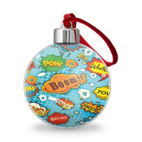 Ёлочный шар с принтом Поп Арт в Петрозаводске, Пластик | Диаметр: 77 мм | pop art | retro | пестрый | яркий