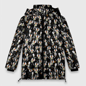 Женская зимняя куртка 3D с принтом Дурацкие пингвины в Петрозаводске, верх — 100% полиэстер; подкладка — 100% полиэстер; утеплитель — 100% полиэстер | длина ниже бедра, силуэт Оверсайз. Есть воротник-стойка, отстегивающийся капюшон и ветрозащитная планка. 

Боковые карманы с листочкой на кнопках и внутренний карман на молнии | антарктида | антарктика | пингвин | полюс | полярник | птенец | птицы | толпа