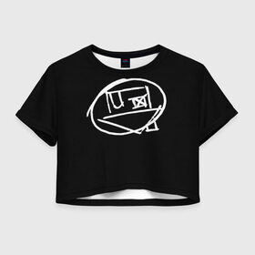 Женская футболка 3D укороченная с принтом Logo в Петрозаводске, 100% полиэстер | круглая горловина, длина футболки до линии талии, рукава с отворотами | art | logo | music | the neighbourhood | лого | музыка | поп | рок
