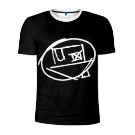 Мужская футболка 3D спортивная с принтом Logo в Петрозаводске, 100% полиэстер с улучшенными характеристиками | приталенный силуэт, круглая горловина, широкие плечи, сужается к линии бедра | art | logo | music | the neighbourhood | лого | музыка | поп | рок