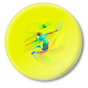 Значок с принтом Волейбол в Петрозаводске,  металл | круглая форма, металлическая застежка в виде булавки | яркий